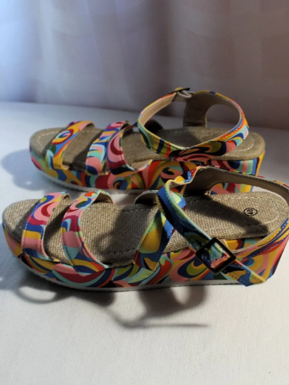 NWOT Psychedelic Platform Sandals EU 40 / US 9